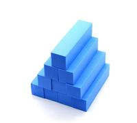 Lot de 5/10 blocs polissoirs à ongles en éponge pour manucure et pédicure avec éponge multicolore (bleu-10 pièces)