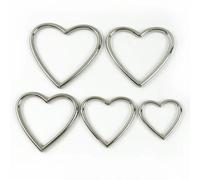 Lot de 5/10 Boucles métalliques en Forme de cœur, Crochet en O, pour Sangle de Sac, curseurs Tri-Glide, Boucle de Ceinture, Accessoires, 20/25/30/35/40 mm, 25 mm, 5 pièces, BF379, Argent