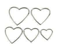 Lot de 5/10 Boucles métalliques en Forme de cœur, Crochet en O, pour Sangle de Sac, curseurs Tri-Glide, Boucle de Ceinture, Accessoires, 20/25/30/35/40 mm, 20 mm, 5 pièces, BF379, Argent