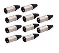 Lot de 5/10 connecteurs XLR for microphone audio, connecteur de haut-parleur à 3 broches, mâle et femelle, couleur(Black male 10pc)