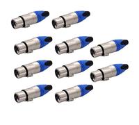 Lot de 5/10 connecteurs XLR for microphone audio, connecteur de haut-parleur à 3 broches, mâle et femelle, couleur(Blue female 10pc)