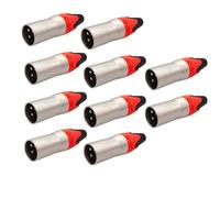 Lot de 5/10 connecteurs XLR for microphone audio, connecteur de haut-parleur à 3 broches, mâle et femelle, couleur(Orange male 10pc)
