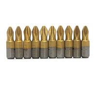 Lot de 5/10 embouts de tournevis cruciformes aimantés S2 avec revêtement en titane 6,35 mm et PH2 antidérapants 50 mm 25 mm