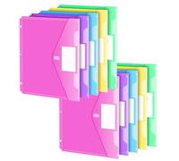 Lot de 5/10 pochettes perforées à 3 trous - Enveloppes transparentes pour documents - 29 x 24 cm