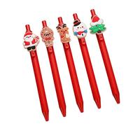 Lot de 5/10 stylos à encre gel à séchage rapide Motif Père Noël 0,5 mm