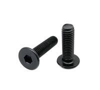 Lot de 5/10 vis à tête plate ultra-fines Allen hexagonales à six pans creux en acier inoxydable 304 A2-70, M4, M5, M6, M8, couleur noire(22mm,5pcs M8)