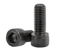 Lot de 5/100 vis à tête cylindrique Allen noires à six pans creux DIN912 M1,6 M2 M2,5 M3 M4 M5 M6 M7 M8 x 3 mm à 100 mm(X100mm,M8 5pcs)