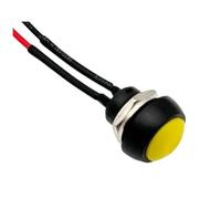 Lot de 5/20 interrupteurs à bouton-poussoir momentané ronds à réinitialisation automatique, avec fil pré-soudé de 20 cm, PBS-33B, 2 broches, 12 mm(Yellow Reset,20PCS)