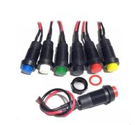 Lot de 5/20 interrupteurs à bouton rond DS-211 de 10 mm avec verrouillage par câble auto-bloquant DS-213 - Petit interrupteur à bouton-poussoir momentané à réinitialisation automatique (blanc