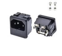 Lot de 5/20 prises courant alternatif avec interrupteur à bascule IEC 320 C13 C14, connecteur électrique mâle femelle 3 broches fusible 250 V 10 A et voyant rouge(AC-02,5PCS)