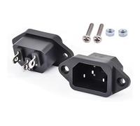 Lot de 5/20 prises courant alternatif avec interrupteur à bascule IEC 320 C13 C14, connecteur électrique mâle femelle 3 broches fusible 250 V 10 A et voyant rouge(AC-04,5PCS)