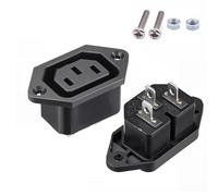Lot de 5/20 prises courant alternatif avec interrupteur à bascule IEC 320 C13 C14, connecteur électrique mâle femelle 3 broches fusible 250 V 10 A et voyant rouge(AC-04F,5PCS)