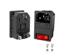 Lot de 5/20 prises courant alternatif avec interrupteur à bascule IEC 320 C13 C14, connecteur électrique mâle femelle 3 broches fusible 250 V 10 A et voyant rouge(AC-01-1,5PCS)