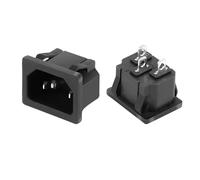 Lot de 5/20 prises courant alternatif avec interrupteur à bascule IEC 320 C13 C14, connecteur électrique mâle femelle 3 broches fusible 250 V 10 A et voyant rouge(AC-05,5PCS)