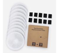 Lot de 5 + 5 filtres pour Fontaine à Chat Petkit Eversweet Solo SE/Solo 2/3 Pro/3/2S avec 10 filtres en éponge (Blanc + Noir, 10 FILTRES + 10 ÉPONGES)