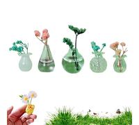 Lot de 5/6/8 mini vases magnétiques pour réfrigérateur - Simulation magnétique - Mini vases en céramique 3D - Aimant de réfrigérateur amusant - Accessoire de cuisine et de bureau - Décoration (sans