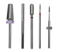 Lot de 5/6 forets en acier pour ongles acryliques professionnels