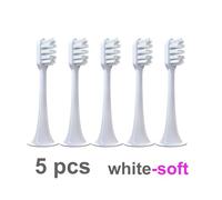 Lot de 5/8/10 têtes brosse à dents rechange, compatibles avec les brosses électriques soniques Xiaomi T300 et T500 (embouts souples)(5 white soft)
