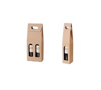 Lot de 5 à 10 sacs à vin en papier kraft pour bouteille d'huile d'olivier, porte-cadeau (2 bouteilles, 5 pièces)