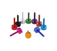 Lot de 5 à 10 vis moletées à serrage manuel en aluminium coloré M3 M4 M5 M6 x 6/8/10/12/16/20(Deep blue,6mm,M4 10pcs)