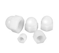 Lot de 5 à 100 écrous hexagonaux en plastique, blanc et noir, capuchon décoratif en nylon, écrou borgne demi-cercle M3 M4 M5 M6-M20, capuchon hexagonal(White,M4 (100pcs))