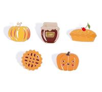 Lot de 5 à 12 broches « Happy Thanksgiving » en forme de dinde - Gnome - Écureuil - Hérisson - Thème de l'automne - Broche de vacances en émail, Medium, Métal, Pas de gemme