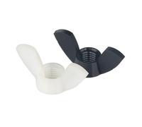 Lot de 5 à 20 écrous papillon en nylon blanc et noir, M3, M4, M5, M6, M8, M10, M12(Black - 1pc,M12-5pcs)