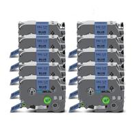 Lot de 5 à 20 paquets de 18 mm TZe241 compatibles avec les rubans TZe TZe-241 TZe141 TZe441 TZe541 TZe641 TZe741 pour étiqueteuse Brother PT (noir sur bleu)
