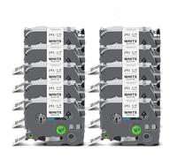Lot de 5 à 20 paquets de 18 mm TZe241 compatibles avec les rubans TZe TZe-241 TZe141 TZe441 TZe541 TZe641 TZe741 pour étiqueteuse Brother PT (noir sur blanc)