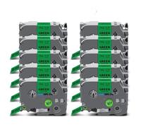 Lot de 5 à 20 paquets de 18 mm TZe241 compatibles avec les rubans TZe TZe-241 TZe141 TZe441 TZe541 TZe641 TZe741 pour étiqueteuse Brother PT (noir sur vert)