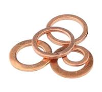 Lot de 5 à 50 bouchons d'huile en cuivre pur massif M4-M10, rondelles, joints toriques, entretoises plates for carter d'huile(M4xOD12X2(10Pcs))