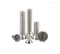 Lot de 5 à 50 vis à métaux à tête fraisée plate fendue filetée métrique M1.6 M2 M2.5 M3 M4 M5 M6 M8 en acier inoxydable 304 GB68(10mm,M2.5 50pcs)