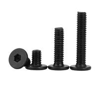 Lot de 5 à 50 vis à tête cylindrique plate ultra-minces en acier inoxydable 304 noir M1.4 à M10 CM(X4mm)