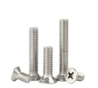 Lot de 5 à 50 vis à tête fraisée cruciforme en acier inoxydable 304, M1, M1.2, M1.4, M1.6, M2, M2.5, M3, M3.5, M4, M5, M6, M8(M2 (50pcs),10mm)