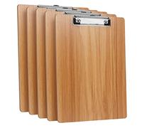 Lot de 5 A4 Porte-Blocs en Bois avec Pince,Clipboard Planchettes à Pince | Porte-Formulaires Avec Trou de Suspension Pour Bureau, Salle de Classe, le Restaurant