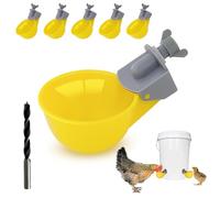 Lot De 5 Abreuvoir pour Poule, Distributeur d'eau pour Poule avec Perceuse, Abreuvoir Automatique pour Volaille Poule Canard Oie Dinde Pigeon Cailles Dindes (5 Pièces)