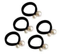 Lot de 5 accessoires de cheveux tendance pour femme, extensibles, avec fausses perles, serre-tête doux pour queue de cheval, pour un usage quotidien, élastiques élégants pour femme