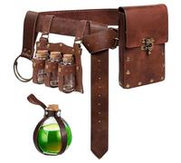 Lot de 5 accessoires de la Renaissance pour ceinture, sac banane, porte-clés, porte-clés, bouteilles de potion, fioles pour festival, cosplay, costume d'Halloween (marron)