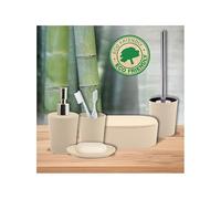 Lot de 5 Accessoires de Salle de Bain en Fibre de Bambou Takeo Sable Spirella