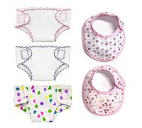 Lot de 5 Accessoires pour poupées Couches pour Couches Bavoir Ensemble d'alimentation pour poupées de 14 à 18 Pouces pouvant résister à Plusieurs lavages, réutilisables pour de Multiples usages