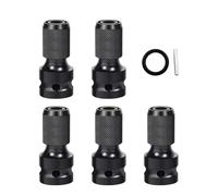 Lot de 5 adaptateurs carrés 1/2" vers 6,35 mm hexagonaux compatibles avec douilles à impact, clés à cliquet, porte-embout pour outil électrique, convertisseur