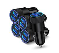 Lot de 5 adaptateurs de chargeur de voiture USB multi-ports pour iPhone 17 16 15 14 13 Pro Max, Samsung Galaxy S25 S24 Ultra S8, 3,4 A Dual Cargador Carro pour voiture