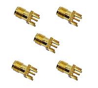 Lot de 5 adaptateurs de fiche RF SMA mâle droit SMA femelle activée pour montage sur circuit imprimé robuste et économique Utile et professionnel