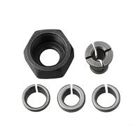 Lot de 5 adaptateurs de mandrin de toupie en bois, adaptateur de serrage M17 pour porte-fraise de toupie de 6 mm, 6,35 mm, 8 mm, adaptateur d'outils en acier au carbure avec design fendu, accessoire