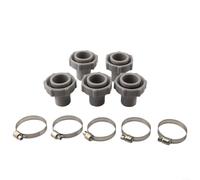 Lot de 5 adaptateurs de tuyau de vidange de piscine pour Coleman P6 Series avec collier de serrage en acier inoxydable - Joint en plastique gris pour un drainage rapide de l'eau - 2,9 x 2,4 x 3,8 cm