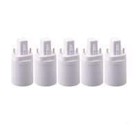 Lot de 5 adaptateurs G24 à 2 broches vers E27 à vis Edison - PC ignifuge, 65 mm x 38 mm, pour ampoules LED CFL (5 pièces)