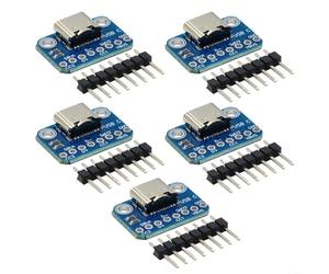 Lot de 5 adaptateurs USB-C pour dérivation avec connecteur pré-attaché pour extension d'interface USB sur cartes de développement et plates-formes de test (bleu)
