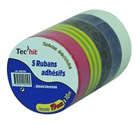 Lot De 5 Adhésifs Spécial Électricité - Ruban Adhésif Rouleau Isolant Thermique - Scotch Electricien - Scotch Isolant Thermique Multicolore - Produit Sécurisé De Qualité - 100519 JP Outillage