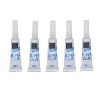 Lot de 5 adhésifs tout usage puissants, super colle instantanée pour divers matériaux, colle transparente facile à utiliser