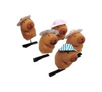 Lot de 5 adorables épingles à cheveux Capybaras en peluche de dessin animé - Postiche animal unique - Convient pour l'école et les sorties décontractées
